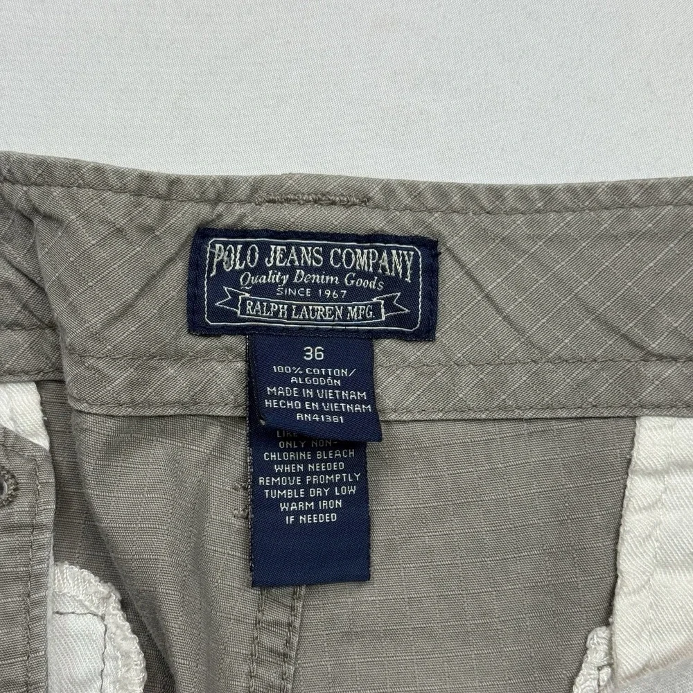 Ralph Lauren Polo Jeans Y2K Shorts Men's 39x12 Gray Cargo Ripstop Utility Hiking